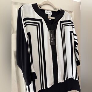 Joseph Ribkoff Monochrome Striped Blouse